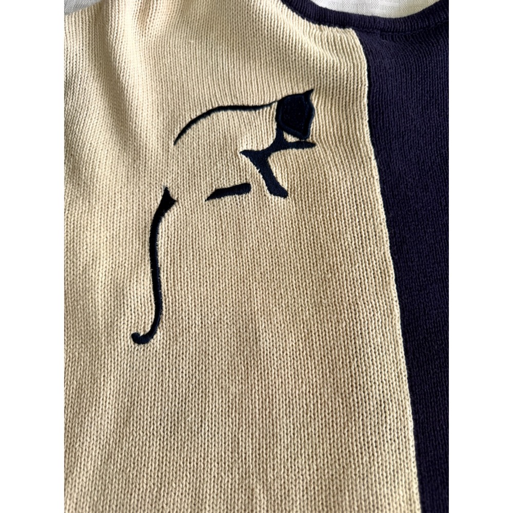 Christopher & Banks Cat Cardigan Navy Cream Embroidered Knit Sweater Medium 2003 - Picture 15 of 16
